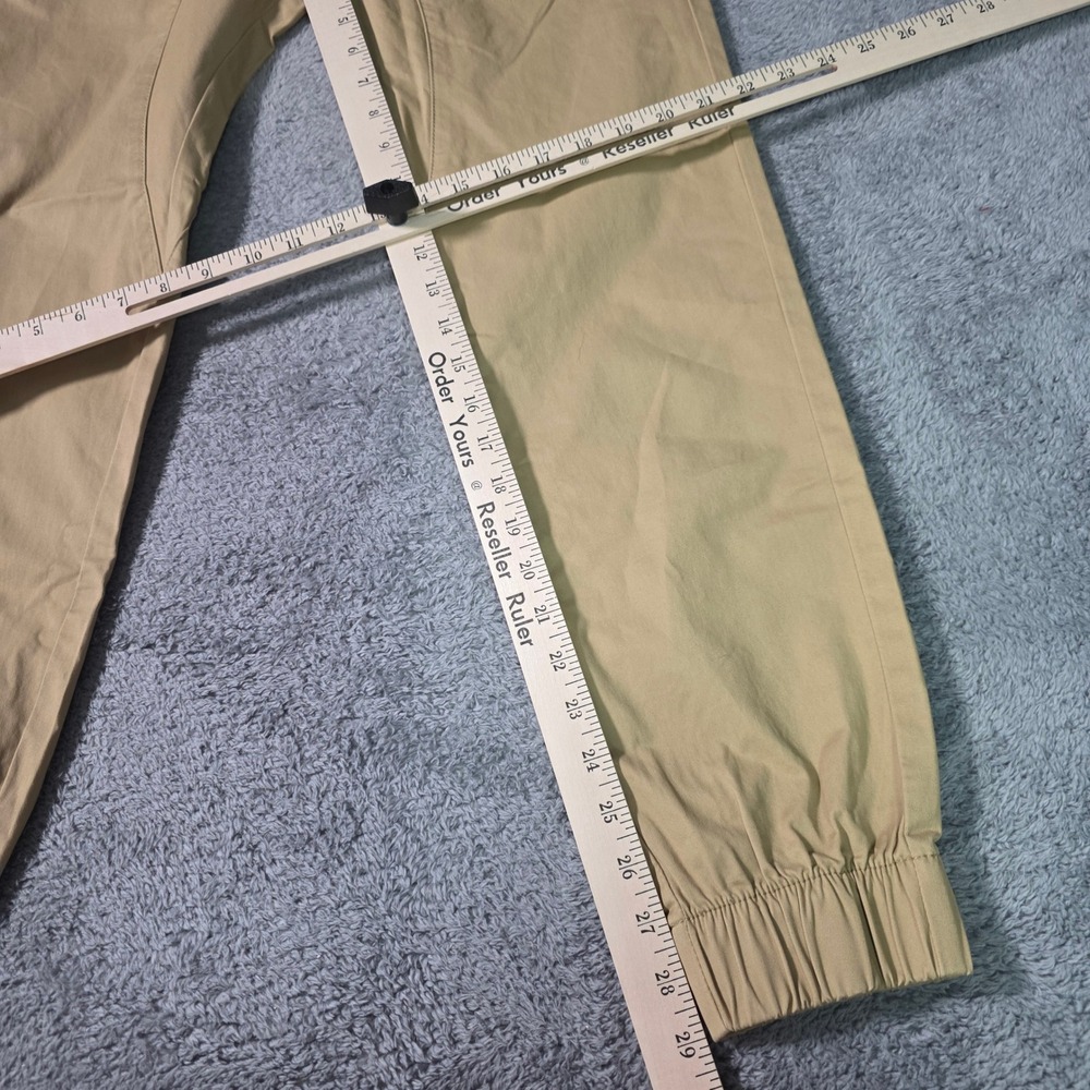 ITALYMORN Mens Small Jogger Pants Khaki Tan Elastic Waist Cotton Spandex Tapered - Picture 2 of 8